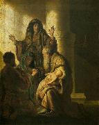 Rembrandt Peale Simeon and Anna Recognize the Lord in Jesus Germany oil painting artist